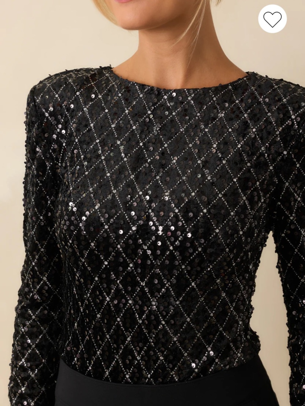 Flying Tomato Evening Glam Sequin Bodysuit Large